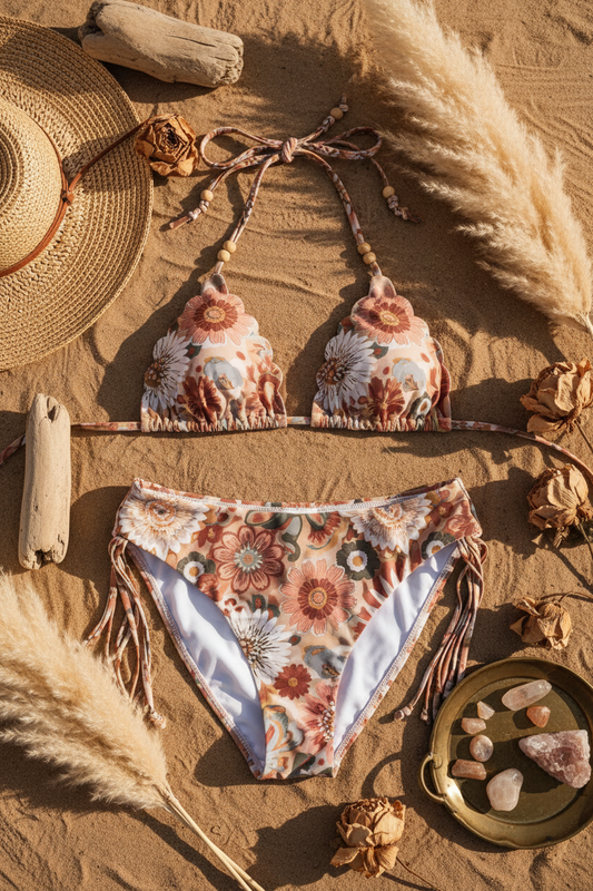 Desert Bloom Bikini Set - Flat lay product shot