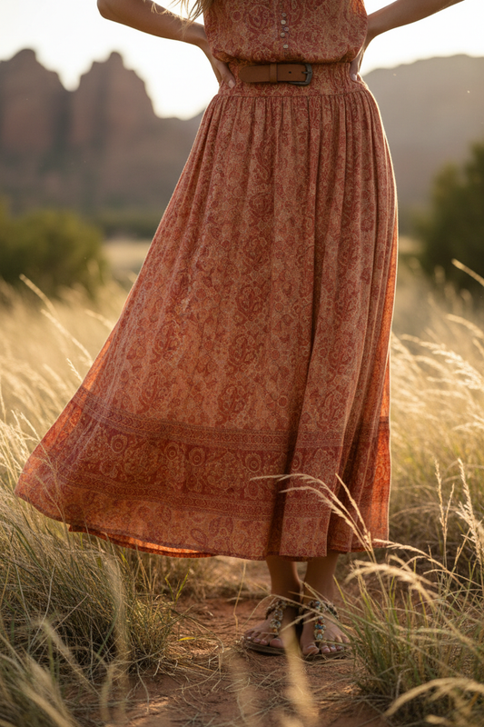 Desert Rose Flowy Maxi Skirt